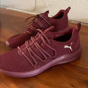Burgundy soft foam Puma sneakers